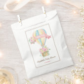 Roze Bloemen Hete Luchtballon Adventure Baby showe Bedankzakje (Geknipt)