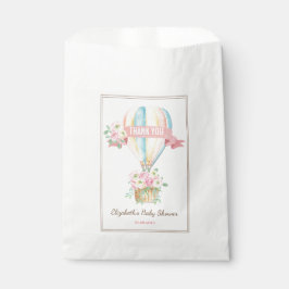 Roze Bloemen Hete Luchtballon Adventure Baby showe Bedankzakje