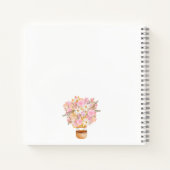 Roze Bloemen Hete Luchtballon Baby shower Notitieboek (Achterkant)