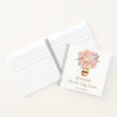 Roze Bloemen Hete Luchtballon Baby shower Notitieboek (Binnen)