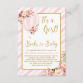 Roze Bloemen Hete Luchtballon Breng een Boek Kaart (Voorkant)