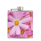 Roze bloemen heupfles (Voorkant)