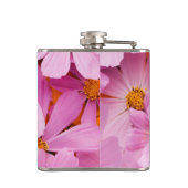 Roze bloemen heupfles (Achterkant)