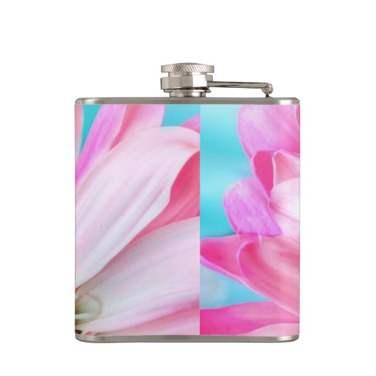 Roze bloemen heupfles (Achterkant)