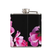 Roze bloemen heupfles (Achterkant)