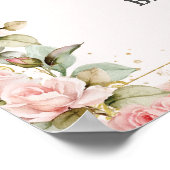  Roze Bloemen High Tea Baby Vrijgezellenfeest Poster (Hoek)