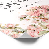 Roze Bloemen High Tea Bruids Liefde is Zoet Poster (Hoek)