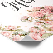  Roze Bloemen High Tea Kaarten en geschenken Poster (Hoek)