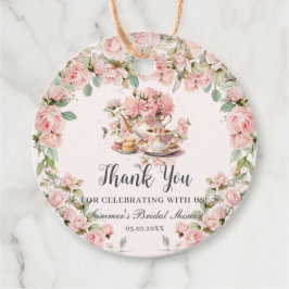  Roze Bloemen High Tea Party Vrijgezellenfeest Bedankjes Labels