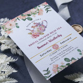 Roze Bloemen High Tea Party Vrijgezellenfeest Kaart