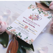 Roze Bloemen High Tea Party Vrijgezellenfeest Kaart