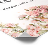  Roze Bloemen High Tea Vrijgezellenfeest Favors Poster (Hoek)