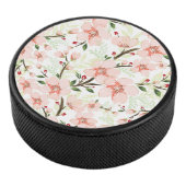 Roze bloemen hockey puck (3/4)