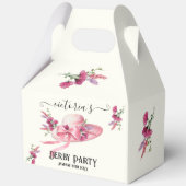Roze bloemen Hoed Derby Bruidsdouche Bedankdoosjes (Voorkant)