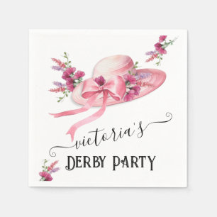 Roze bloemen Hoed Derby Bruidsdouche Servet