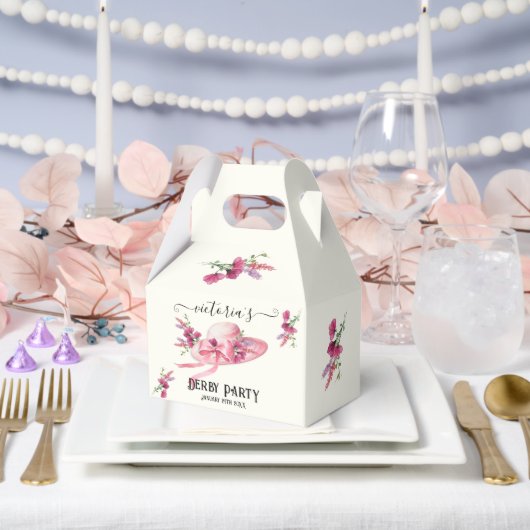 Roze bloemen Hoed Derby Bruidsmeisjesfeest Bedankdoosjes (Huwelijk)