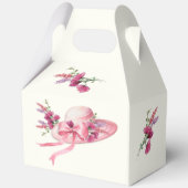 Roze bloemen Hoed Derby Bruidsmeisjesfeest Bedankdoosjes (Achterkant)