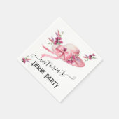 Roze bloemen Hoed Derby Bruidsmeisjesfeest Servet (Hoek)