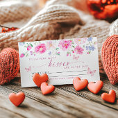 Roze Bloemen Hoeveel Kussen Douche Game Card Plaatskaartje