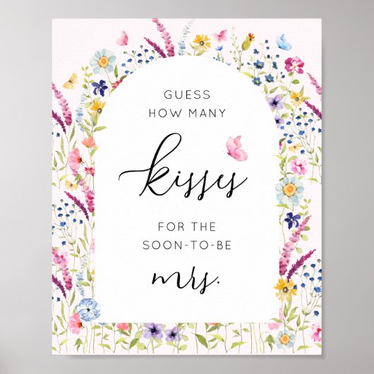 Roze Bloemen Hoeveel Kussen Vrijgezellenfeest Spel Poster (Voorkant)