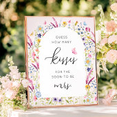 Roze Bloemen Hoeveel Kussen Vrijgezellenfeest Spel Poster