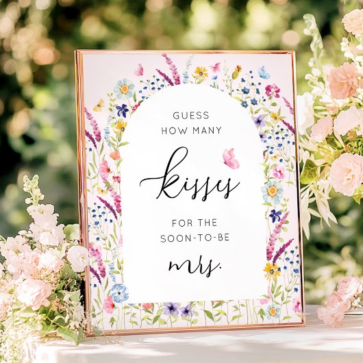 Roze Bloemen Hoeveel Kussen Vrijgezellenfeest Spel Poster