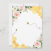 Roze Bloemen Honey Bee Baby shower Kaart (Achterkant)