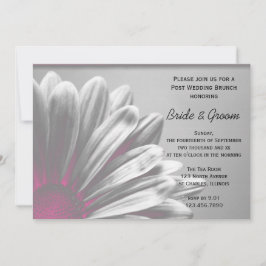 Roze bloemen hoogtepunt na de bruiloft brunch kaart