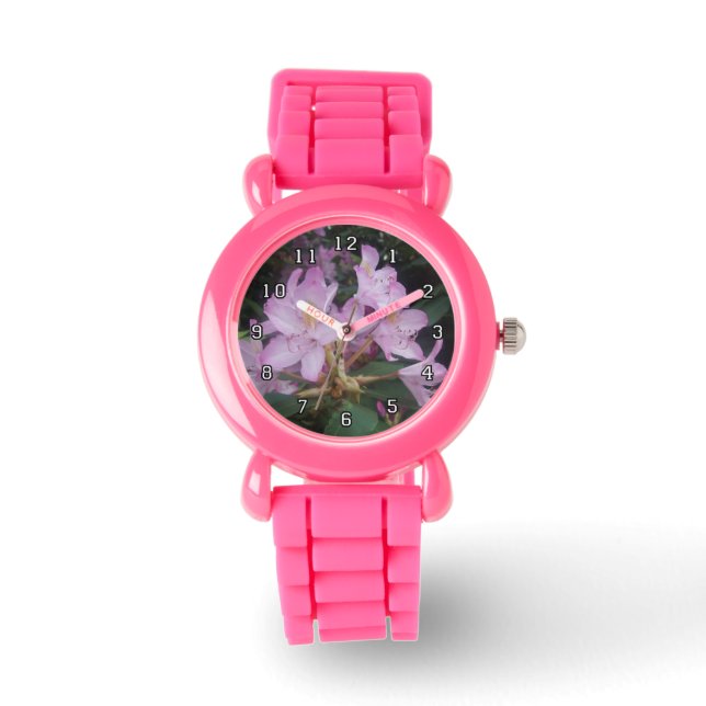 Roze bloemen horloge (Voorkant)