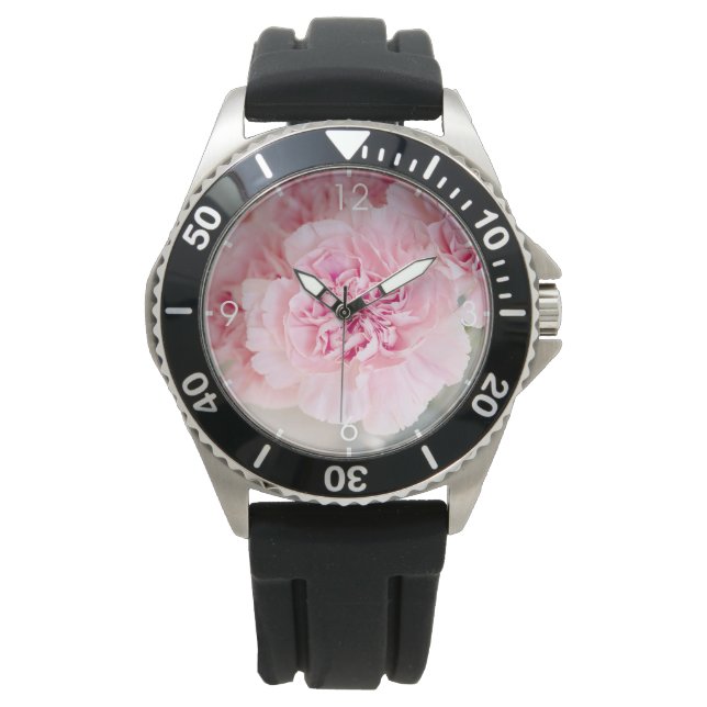 Roze bloemen horloge (Voorkant)