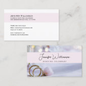 Roze Bloemen Huwelijk Celebrant Visitekaartje (Voorkant / Achterkant)