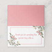 Roze Bloemen Huwelijk Dank u Bloemen Partij Plaatskaartje (Buitenkant ongevouwen)