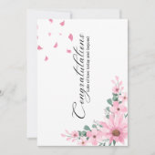 Roze Bloemen Huwelijk Gefeliciteerd Kaarten (Voorkant)