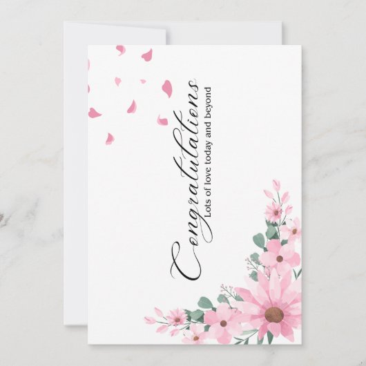 Roze Bloemen Huwelijk Gefeliciteerd Kaarten (Voorkant)