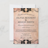 Roze Bloemen Huwelijk Kaart (Voorkant)