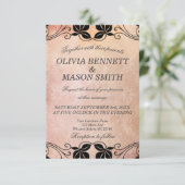 Roze Bloemen Huwelijk Kaart (Staand voorkant)