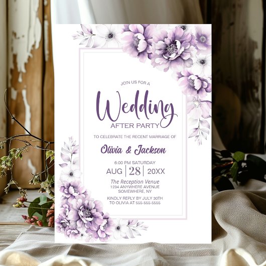 Roze Bloemen Huwelijk Na Feest Kaart