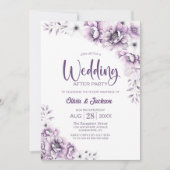 Roze Bloemen Huwelijk Na Feest Kaart (Voorkant)