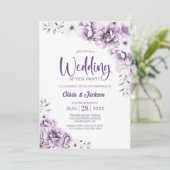 Roze Bloemen Huwelijk Na Feest Kaart (Staand voorkant)