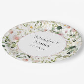 Roze Bloemen Huwelijk Receptie Papier Bord (Gekanteld)