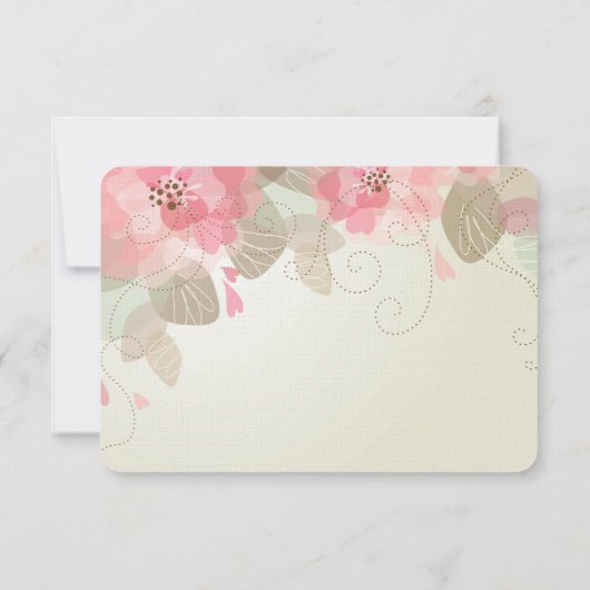 Roze Bloemen Huwelijk RSVP (Achterkant)