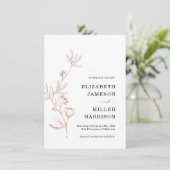 Roze Bloemen Huwelijk Save the Date Aankondiging (Staand voorkant)