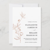 Roze Bloemen Huwelijk Save the Date Aankondiging (Voorkant)