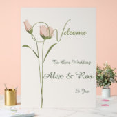 Roze Bloemen Huwelijk Welkom Poster (Huwelijk)