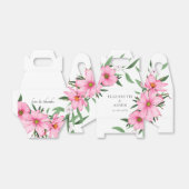 Roze Bloemen Huwelijk Wit Bedankdoosjes (Uitgevouwen)