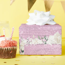 Roze bloemen huwelijkscadeau wrap papier
