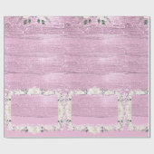 Roze bloemen huwelijkscadeau wrap papier (Vlak)