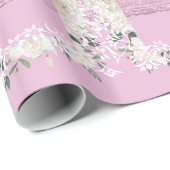 Roze bloemen huwelijkscadeau wrap papier (Rol Hoek)