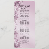 Roze Bloemen Huwelijksprogramma Programmakaart (Achterkant)
