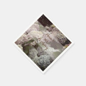 Roze Bloemen Hydrangea 90e verjaardag servetten (Hoek)